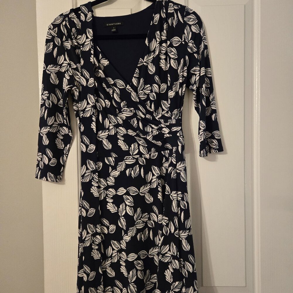 Womens Size Small Navy Blue and Wrap dress by 41 Hawthorn